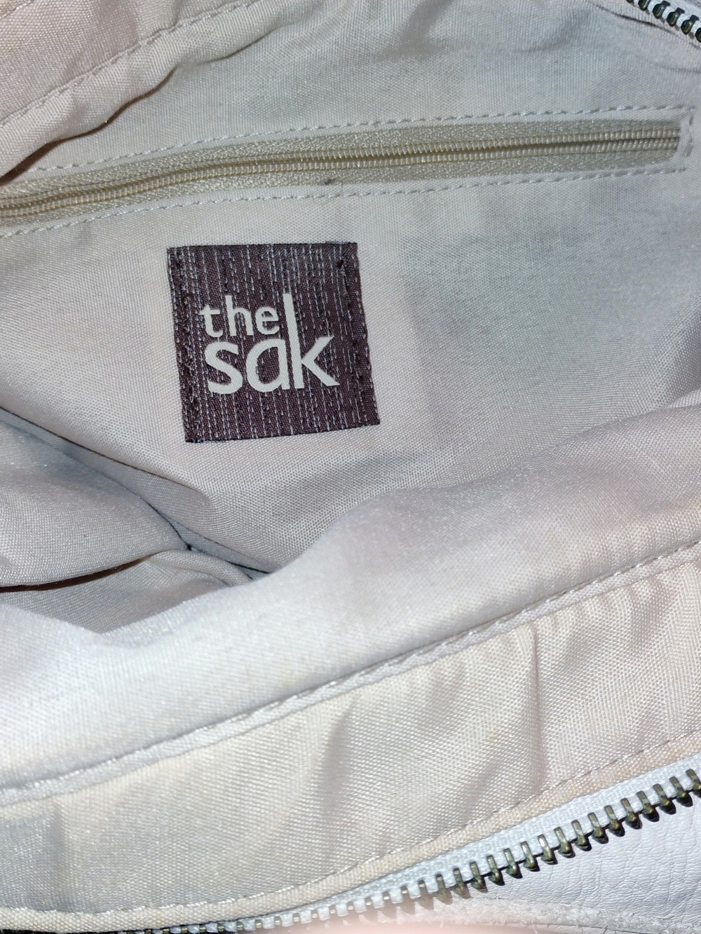 Vintage The Sak Taupe Pebbled Leather Shoulder Hobo Tote - Picture 8 of 15